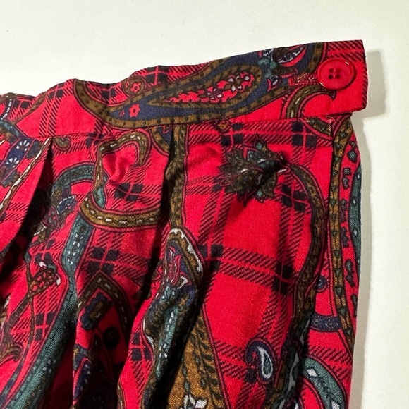 Vintage 70s/80s Koret Red Plaid Paisley Skirt Women’s Plus Size 24W Retro - Picture 3 of 7